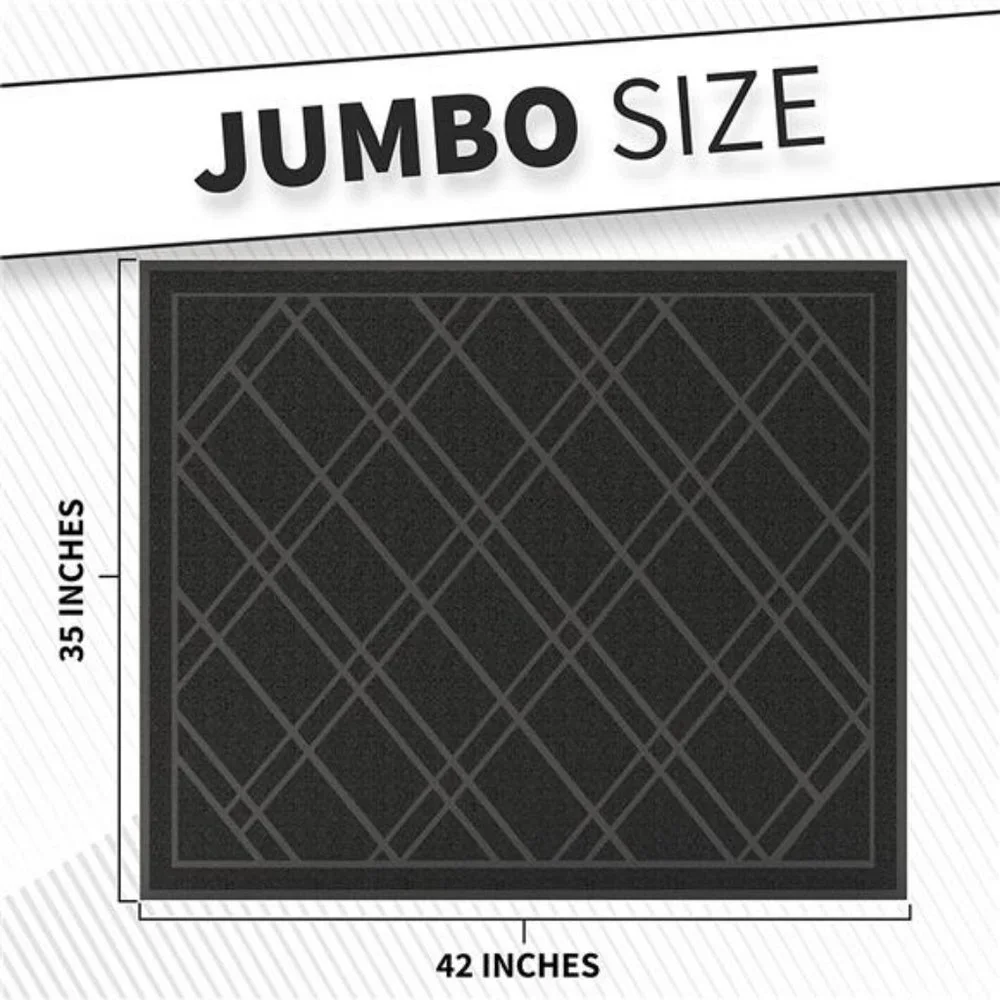 Universal Door Mat, Plaid Design - 42 x 35 - Anti Slip, Durable & Washable